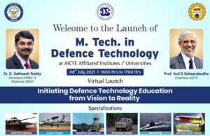 DRDO & AICTE LAUNCH REGULAR ‘M-TECH IN DEFENCE TECHNOLOGY’