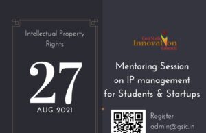 GSInC: INTELLECTUAL PROPERTY RIGHTS MENTORING SESSION ON AUG 27