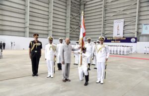 RAM NATH KOVIND PRESENTS PRESIDENT’S COLOUR TO NAVAL AVIATION IN GOA