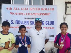 ALL-GOA ROLLER SKATING: DBO’S ISHANI DESAI WINS GOLD MEDAL, SILVER FOR PALASH