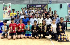 GOA STATE RANKING BADMINTON: HARSH MANE & RITIKA BAG TRIPLE CROWN; DOUBLE DELIGHT FOR AARUSH, SAKSHI, ASHMEET & TRISHA
