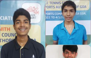 BAMBOLIM BEACH RESORT STATE RANKING TT: AARON POISED FOR DOUBLE; AKSHAN & ANSHUMAN ENTER FINALS