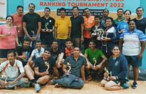 ARNOLD, ROOPCHANDRA, TANAJI, SANDHYA, SUPRIYA & MARINA WIN DOUBLE CROWN: MASTERS BADMINTON RANKING TOURNAMENT 2022