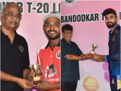 BANDODKAR PREMIER T20: DHRUMIL MATKAR STARS AS MANAS PANJIM GYMKHANA CRUSH GENO, AKASH PARKAR SHINES BUT DEMPO CC EXIT