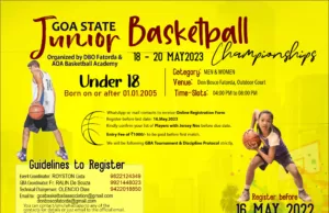GOA STATE JUNIOR BASKETBALL CHAMPIONSHIP FROM MAY 18-20
