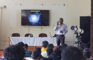 ASTRONOMER DR. VITHAL TILVI GUIDES YOUNG STUDENTS OF GOVT POLYTECHNIC PANAJI