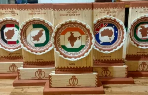 CELEBRATED KAAVI ARTIST SAGAR NAIK MULE PUTS GOAN SOIL ON SPECIAL CREATION FOR ICC WORLD CUP 2023