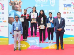 AKANKSHA SALUNKHE GRABS GOLD MEDAL IN SQUASH AT 37TH NATIONAL GAMES GOA 2023