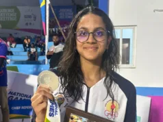 37TH NATIONAL GAMES GOA 2023: SWIMMER SANJANA PRABHUGAONKER WINS SILVER MEDAL, JANIVA FERNANDES BAGS BRONZE MEDAL IN WUSHU
