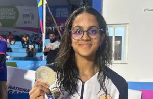 37TH NATIONAL GAMES GOA 2023: SWIMMER SANJANA PRABHUGAONKER WINS SILVER MEDAL, JANIVA FERNANDES BAGS BRONZE MEDAL IN WUSHU