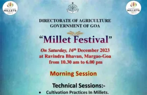 MILLET FESTIVAL IN MARGAO ON SATURDAY, TECHNICAL & ENTERTAINING ACTIVITIES IN STORE