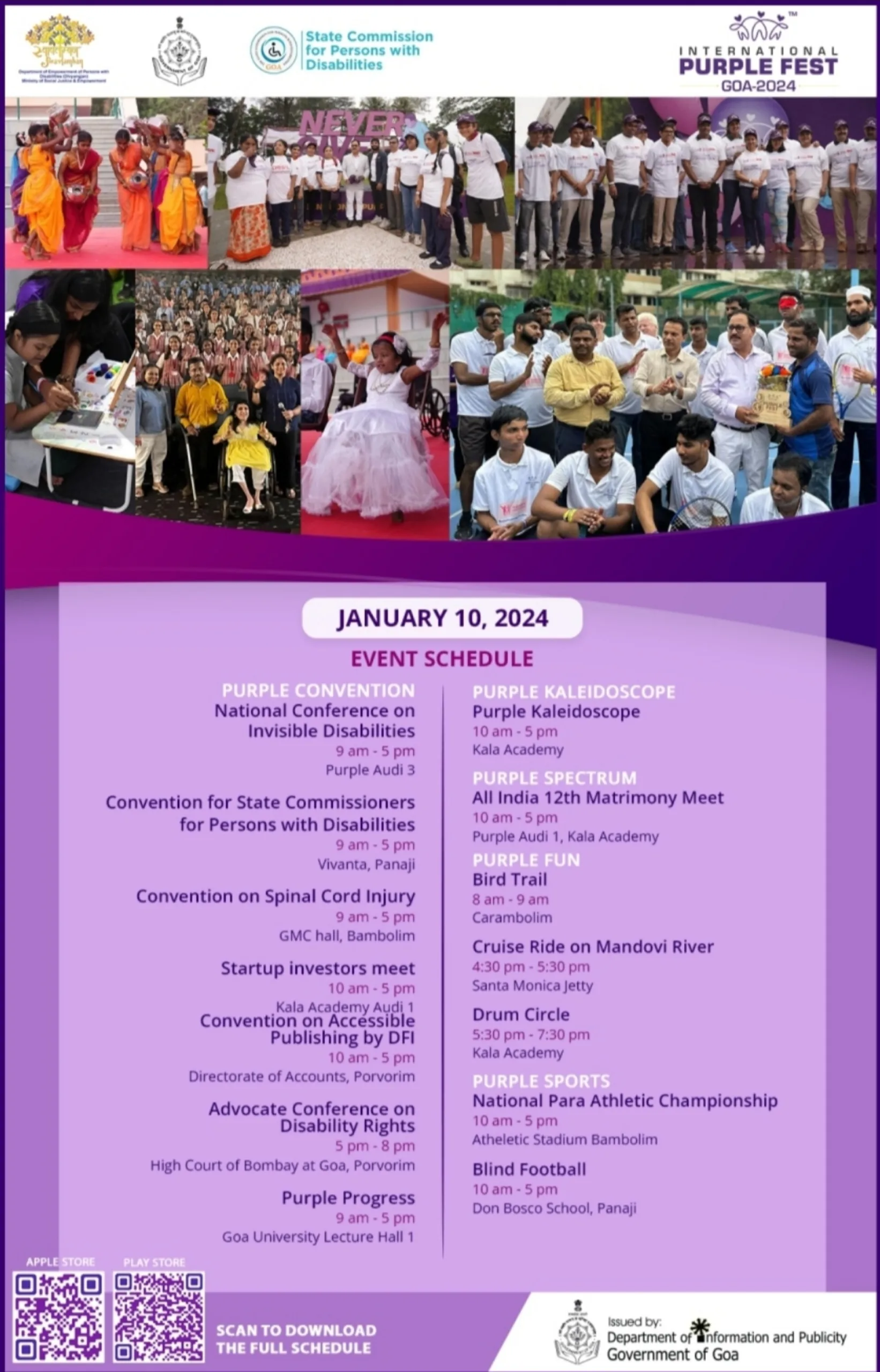 INTERNATIONAL PURPLE FEST GOA 2024 DAY 3 EVENT SCHEDULE News for