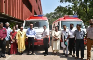 HEALTH MINISTER VISHWAJIT RANE FLAGS OFF BLOOD TRANSPORTATION-CUM-COLLECTION VANS