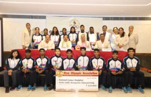 GOA OLYMPIC ASSOCIATION DISTRIBUTES PRIZEMONEY TO 37TH NATIONAL GAMES MEDALLISTS
