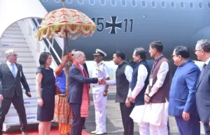 GERMAN CHANCELLOR OLAF SCHOLZ ARRIVES IN GOA