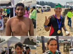GEORGE, DEEPIKA, BIJEN, JUSTINE EXCEL AT MINIORANGE AQUAMOGA 2025; IGP OMVIR SINGH COMPLETES 5KM OPEN SWIM