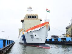 GOA SHIPYARD LAUNCHES SECOND INDIGENOUSLY DESIGNED POLLUTION CONTROL VESSEL FOR COAST GUARD