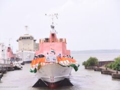 GOA SHIPYARD LAUNCHES SIXTH INDIGENOUSLY DESIGNED FAST PATROL VESSEL ‘ICGS ATAL’ FOR COAST GUARD