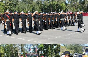 GOVERNOR PUSAPATI ASHOK GAJAPATHI RAJU REVIEWS PASSING OUT PARADE OF AGNIVEERS AT 2STC NAVELIM