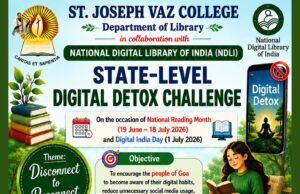FIRST OF ITS KIND “READ MORE, SCROLL LESS” – STATE-LEVEL DIGITAL DETOX CHALLENGE LAUNCHED BY ST JOSEPH VAZ COLLEGE