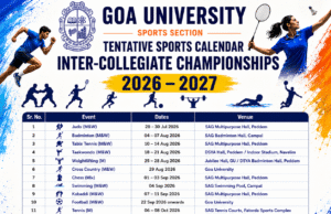 GOA UNIVERSITY: INTER-COLLEGIATE SPORTS 2026-2027 SEASON TO BEGIN WITH JUDO CHAMPIONSHIP ON 28TH JULY