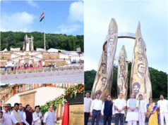 UNION DEFENCE MINISTER RAJNATH SINGH INAUGURATES HUTATMA SMRUTI SMARAK AT PATRADEVI