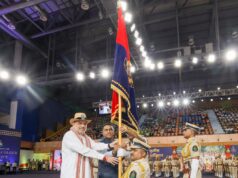 UNION HOME MINISTER AMIT SHAH PRESENTS PRESIDENT’S COLOUR TO GOA POLICE