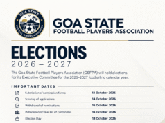 GOA STATE FOOTBALL PLAYERS ASSOCIATION ANNOUNCES EXECUTIVE COMMITTEE ELECTION DATES