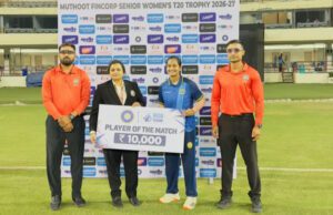 SENIOR WOMEN’S T20: GOA BEAT JAMMU & KASHMIR BY 38 RUNS